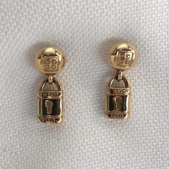 RETRO Authentic Givenchy Logo Key Dangle Earrings - Picture 1 of 4